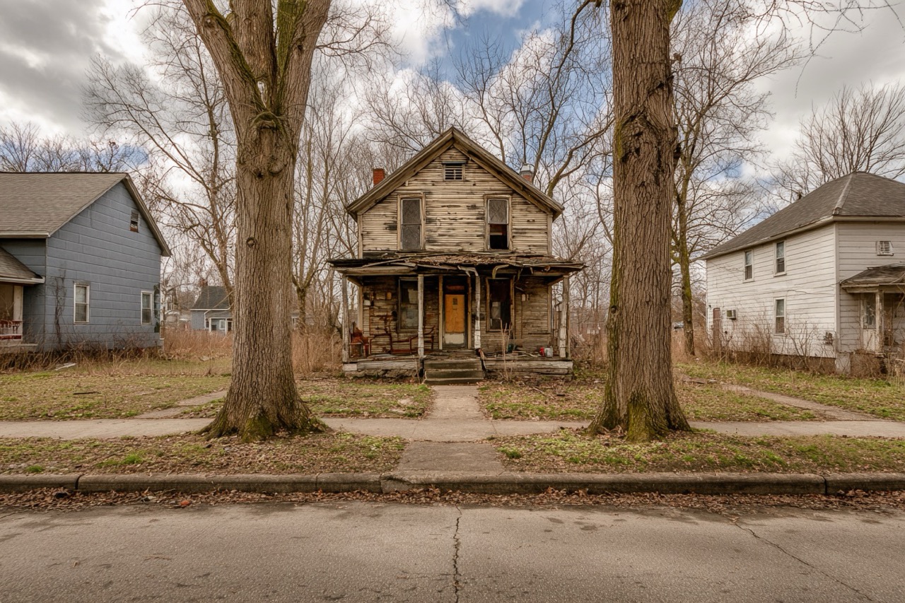 condemned home indianapolis in neighborhood view