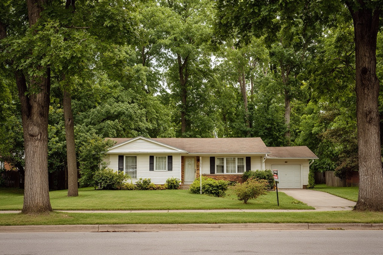 For sale by owner home in Indianapolis Indiana residential neighborhood