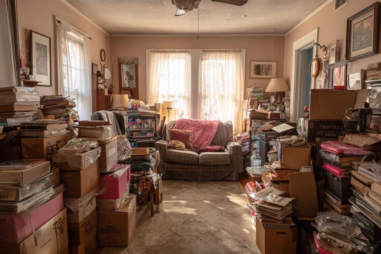 Selling a hoarder house in Indianapolis Indiana with cluttered rooms